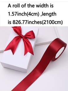 5卷缎带，DIY玫瑰花材料，蛋糕装饰缎带，礼品包装，婚礼，派对，情人节，毕业典礼，母亲节，生日，婚礼用品，伴娘礼物，派对回礼，返校季，劳动节，独立日，手工玫瑰，情人节，新年 - 酒紅色 - 查看 4