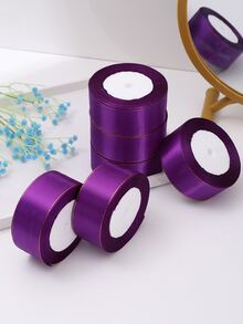 5 rollos de cinta de satén, materiales para hacer flores de rosa DIY, cinta decorativa para pasteles, envoltorios de regalo, bodas, fiestas, Día de San Valentín, graduación, Día de la Madre, cumpleaños, suministros para bodas, regalos para damas de honor, recuerdos de fiesta, regreso a clases, Día del Trabajo, Día de la Independencia, rosas hechas a mano, Día de San Valentín, Año Nuevo - Lila Púrpura - Ver 3