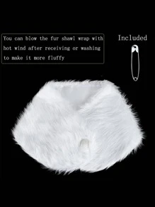 1pc Women's Pearl Ball Decorated One-Piece Winter Bridal Shawl Wrap Fall Clothes For Women - Beige - View 5