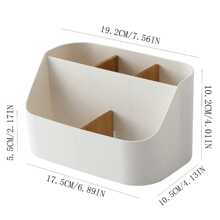 1 caja de almacenamiento de escritorio, soporte para control remoto, suministros de oficina, deflector desmontable de gran capacidad, organizador de escritorio para cosméticos estacionarios, organizador de escritorio, conveniente caja de almacenamiento de cosméticos todo en uno, diseño de compartimento, organizador estacionario de escritorio, suministros de oficina