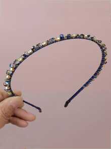 1入優雅豪華的鑽石和水晶手工頭箍,適用於女性