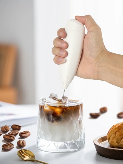 AOYI 1pc Rechargeable Handheld Mini Milk Frother And Egg Beater With Charging Cable