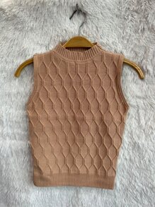 Women Knit Tops - 銅色 - 查看 1