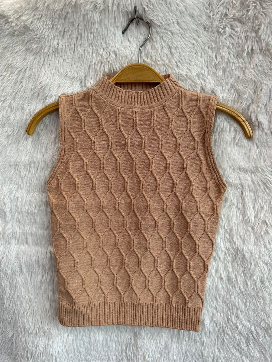 Women Knit Tops - 銅色 - 查看 1