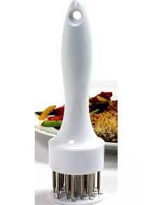 Ablandador De Carne Manual Acero Inoxidable Perforador de Carne Picador - Blanco - Ver 4