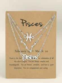 1個復古十二星座符號字母星座地圖合金吊墜,適用於腳鏈或腳部裝飾 - 銀色 - 查看 8