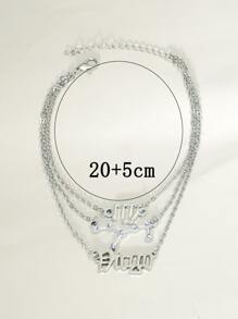 1個復古十二星座符號字母星座地圖合金吊墜,適用於腳鏈或腳部裝飾 - 銀色 - 查看 6