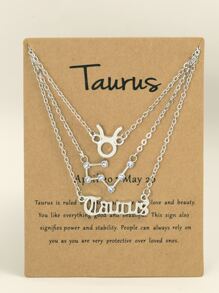 1個復古十二星座符號字母星座地圖合金吊墜,適用於腳鏈或腳部裝飾 - 銀色 - 查看 9