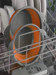 1pc Foldable Portable Kitchen Washing Basin With Drain For Camping And Outdoor Use - Blue - View 7