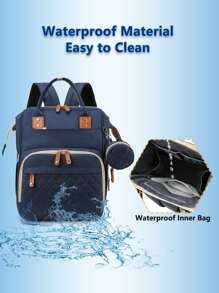 嬰兒尿布袋背包,帶更換站,多功能便攜式防水大容量旅行換尿布包,嬰兒用品組織者,嬰兒註冊搜尋,男女嬰兒尿布包,嬰兒淋浴禮物,新生嬰兒必備禮物,1入組 - 藍色 - 查看 6