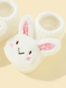 1 par de calcetines infantiles lindos con diseño de oreja de dibujos animados en 3D - Blanco - Ver 3