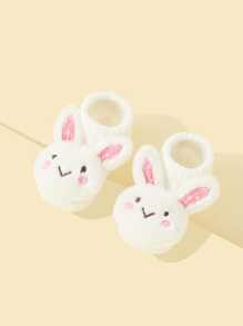 1 par de calcetines infantiles lindos con diseño de oreja de dibujos animados en 3D - Blanco - Ver 2