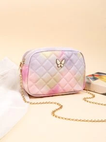 輕便、便攜、經典、休閒彩虹印花方形包、斜挎單肩包帶鏈帶、相機包適合青少年女大學生、菜鳥和白領，非常適合辦公室、大學、初中、高中、工作、商務、通勤、戶外、旅行、郊遊 - 彩色 - 查看 2