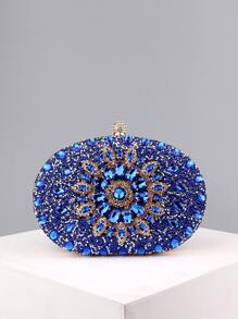 Glitter Bling,Shiny Glamorous,Elegant Glitter/Bling Stylish Luxury Lightweight,Portable New Sunflower Rhinestone Buckle Fashion Dinner Bag Party Evening Dress Joker Hand Slung Shoulder Bag Wedding Bag Female Bag Dinner Bag,Light Luxury,Elegant Rhinestone,Evening Bag Shiny For Teen Girls Women College Students Holiday, Party Wedding Prom, Dinner/Banquet Dinner Bag For Party Girl,Woman,For Female Perfect For Party,Wedding,Prom,Dinner/Banquet,For Best Gift For Women - 藍色 - 查看 1