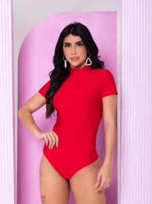 Women Bodysuits - Red - View 4