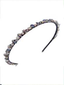 1入優雅豪華的鑽石和水晶手工頭箍,適用於女性