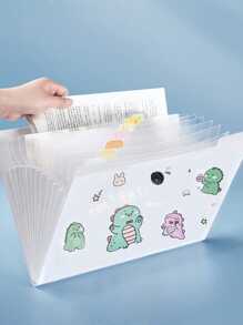 1 件恐龙/幸运/可爱熊图案 A4 纸收纳袋，5/8/12 层，用于试卷/文件分类整理，文件夹用于插页 返校,返校,学校用品