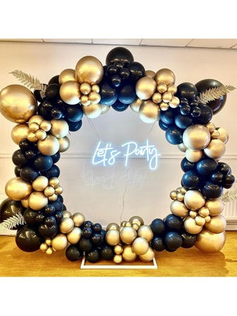 X WOTP 106pcs Black & Gold Balloon Garland Arch Kit For Holiday Party Birthday Wedding Home Decoration,Christmas