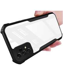 1pc Fashionable & Stylish Lensed Full Coverage Shockproof Acrylic Phone Case, Compatible With IPhone* Compatible With Samsung* Compatible With Huawei* Compatible With OPPO* Compatible With Xiaomi. A Great Gift For Couples And Sisters. - Blue - View 2