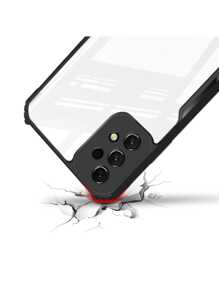 1pc Fashionable & Stylish Lensed Full Coverage Shockproof Acrylic Phone Case, Compatible With IPhone* Compatible With Samsung* Compatible With Huawei* Compatible With OPPO* Compatible With Xiaomi. A Great Gift For Couples And Sisters. - Blue - View 4