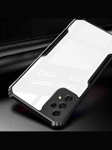 1pc Fashionable & Stylish Lensed Full Coverage Shockproof Acrylic Phone Case, Compatible With IPhone* Compatible With Samsung* Compatible With Huawei* Compatible With OPPO* Compatible With Xiaomi. A Great Gift For Couples And Sisters. - Blue - View 3