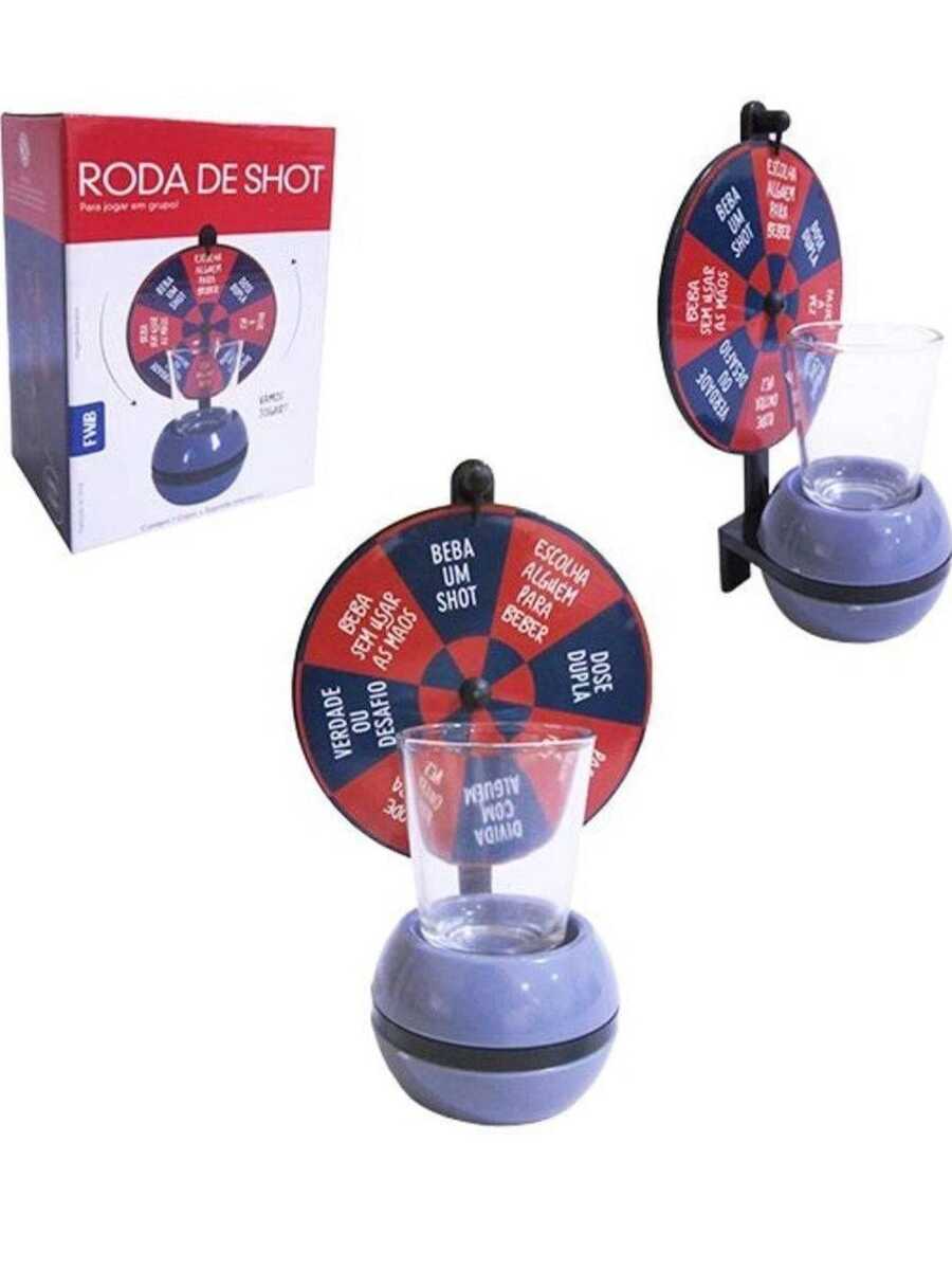 Brinquedo Jogo Roda de Shot Roleta Drink Dose Bebida - Multicolorido - Visão 1