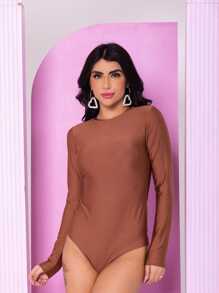 Women Bodysuits - Rust Brown - View 1