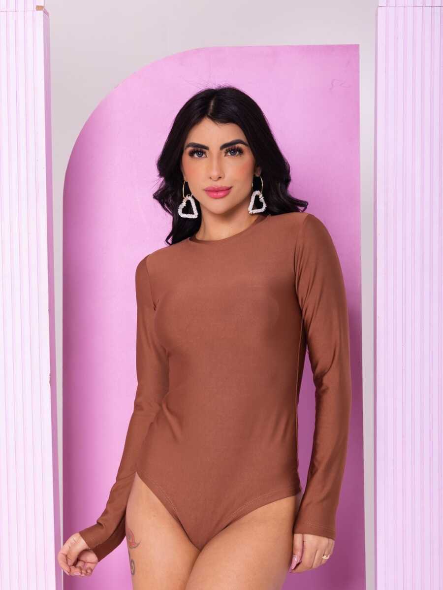 Women Bodysuits - Rust Brown - View 1