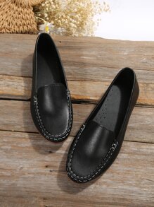 女士春秋休闲软底低帮鞋 - 黑色 - 查看 4