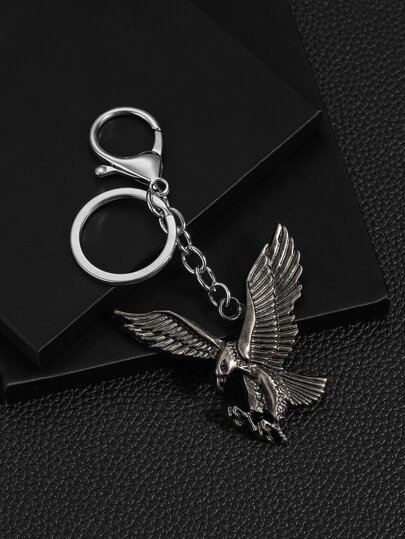1pc Fashionable European & American Animal Element Eagle Shaped Antique Style Keychain Pendant For Men Car Accessories Bag Charm School Cute Goth Y2k