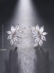 1雙新娘的特別地閃閃發光方晶鋯石&貓眼睛石頭&閃亮水晶耳環,創意樹葉形狀女性耳朵首飾類