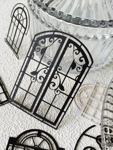 1pack/20pcs Vintage Hollow Out Window & Lace Flower Pattern Scrapbooking Decorative Paper - Multicolor - View 3