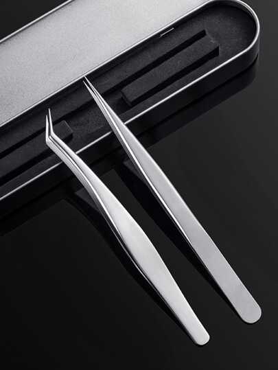 睫毛鑷子，不銹鋼精密鑷子，睫毛延長工具，用於睫毛延長