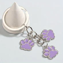 卡通貓爪鑰匙圈簡約滴油配件手機包裝飾珠寶禮物女友1入組 - 黑色 - 查看 3