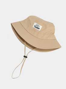 1pc Patchwork Wide Eaves Bucket Hat Four Seasons Bucket Hat Outdoor Travel Sun Cap For Men And Women - Khaki - View 2