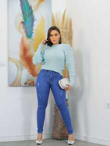 Blusa Tricot Colmeia Manga Longa Punho Trançado Fang