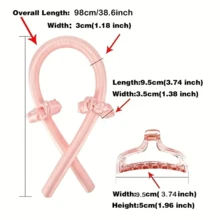 1 Bộ Không nhiệt Uốn xoăn Cây gậy Băng đô cài tóc Dài Máy uốn tóc - Qua đêm Uốn xoăn Bộ dụng cụ Với Băng tóc Và Kẹp tóc - Dễ Và Sành điệu Uốn xoăn Gói hàng - Nhiều màu - Xem 4