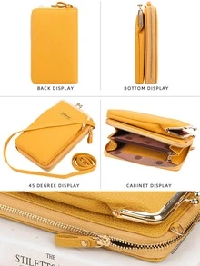 Baellerry Brand Wallet For Women With Purse And Large Casual Pockets With Strap Ideal For All Types Of Events - Pink - View 2