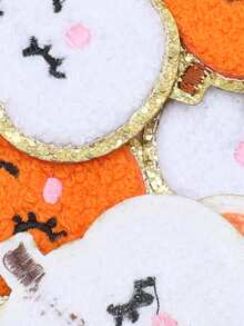 6入組萬聖節南瓜頭刺繡鐵貼布,完美適用於服裝,表現,DIY裝飾,合適的適用於衣服,帽子,鞋,襪子,包,配件,和熨燙 - 彩色 - 查看 4