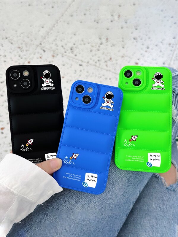 3pcs Astronaut Minimalist 3D Padded Phone Case, Compatible With IPhone Phone, 17 Pro Max Phone Case, Covers, Cute Phone Case, Compatible With IPhone 13/14/15/16/16 Plus/16 Pro Max