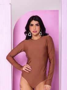 Women Bodysuits - Rust Brown - View 3