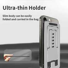 1个可折叠金属手机支架，可调节便携式桌面手机支架 - 銀色 - 查看 6