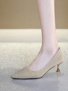 Scarpe Da Festa Di Nozze Luccicanti Con Tacco A Spillo Per Donne