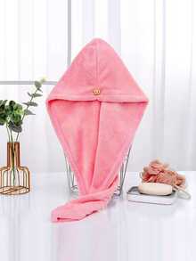 1pc Thickened Super Absorbent Quick-Drying Hair Drying Cap Towel Turban For Bath And Shower - Pink - View 1