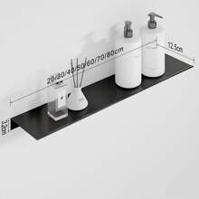 1个防锈铝合金浴室置物架，适用于卫生间和洗手间，黑色，浴室收纳，浴室配件，浴室工具，浴室用品 - 黑色 - 查看 7