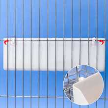 1入組-雙格架鳥飼料槽鸚鵡飼料器 - 白色 - 查看 3