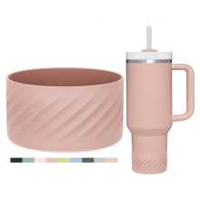 2Pcs Affute Protective Silicone Boot For Quenche H2.0 40 Oz & IceFlow Flip 20 Oz 30 Oz And Hydroflask 12-24 Oz, Anti-Slip Bottle Bottom Sleeve Cover Cup Accessories - Pink - View 8