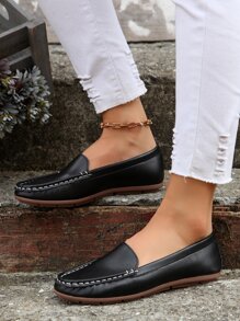 女士春秋休闲软底低帮鞋 - 黑色 - 查看 5