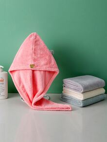 1pc Thickened Super Absorbent Quick-Drying Hair Drying Cap Towel Turban For Bath And Shower - Pink - View 2