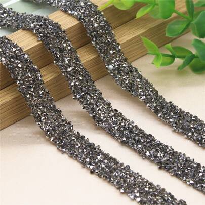 1pc Self-adhesive Resin Rhinestone Trim For Clothing Diy